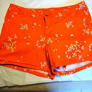 Orange Flower Summer Shorts